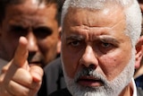 Hamas Chief Ismail Haniyeh points as he makes a speech in Gaza.