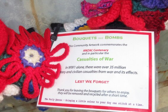Albany Purly Queens' knitted floral Anzac tribute