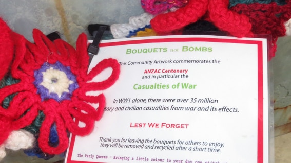 Albany Purly Queens' knitted floral Anzac tribute
