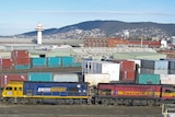 Pacific National train at Hobart railyard.