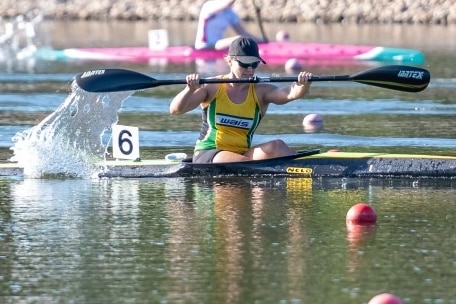 Olympic Kayaker Shannon Reynolds competing