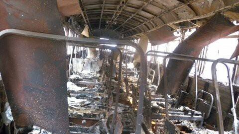 Inside of a fire damaged rail motor 2016