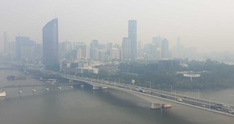 Haze over Brisbane.