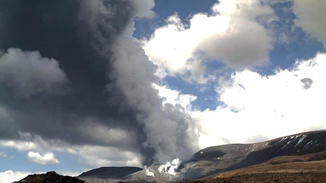 Te Maari Crater erupts on November 21, 2012.