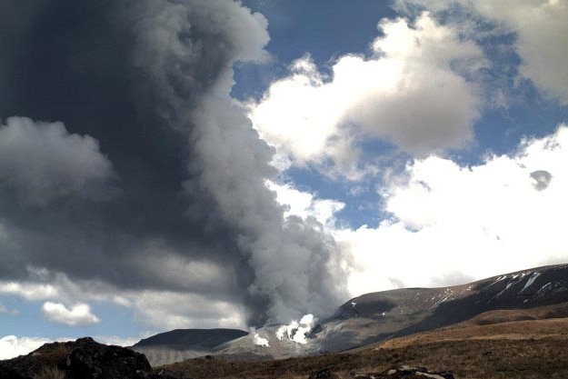 Te Maari Crater erupts on November 21, 2012.