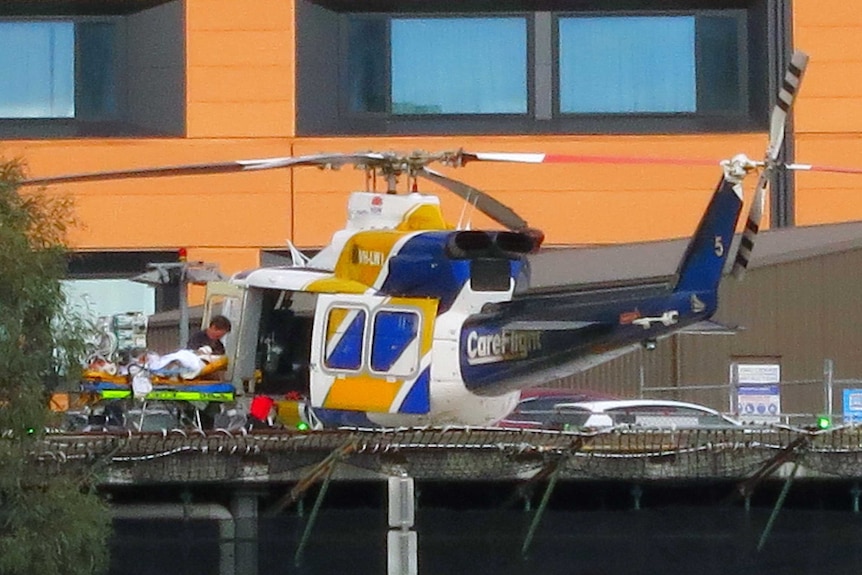 The 6-year-old boy was flown from Canberra to Westmead Hospital this afternoon.