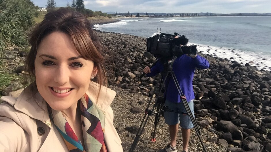Imogen, shooting a story for Al Jazeera English in New South Wales, 2015.