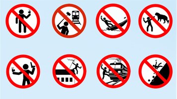 Russia has launched a new safer selfie campaign involving road sign-style images. July 2015.