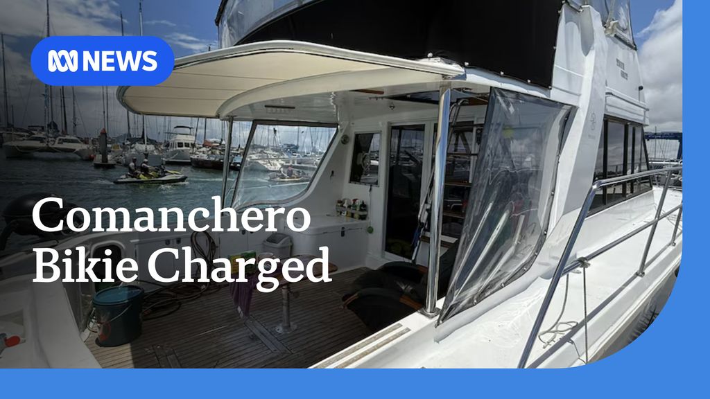 Comanchero Bikie Charged: A fishing trawler in a marina.