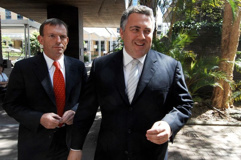 Tony Abbott with Joe Hockey.
