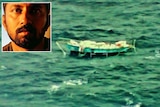 A composite image of Abhilash Tomy and his stricken yacht Thuriya.