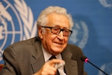 Lakhdar Brahimi at the UN headquarters in Geneva