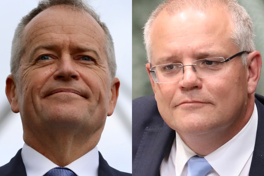 A composite image of Bill Shorten and Scott Morrison