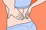 Lower back pain illustration.