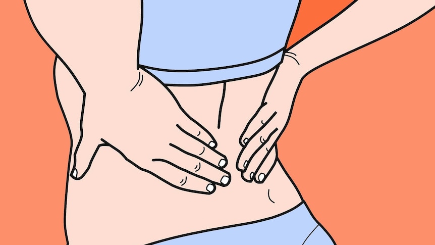 Lower back pain illustration.