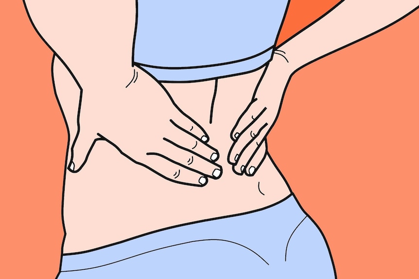 Lower back pain illustration.