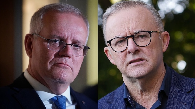 Scott Morrison (lef) and Anthony Albanese (right)