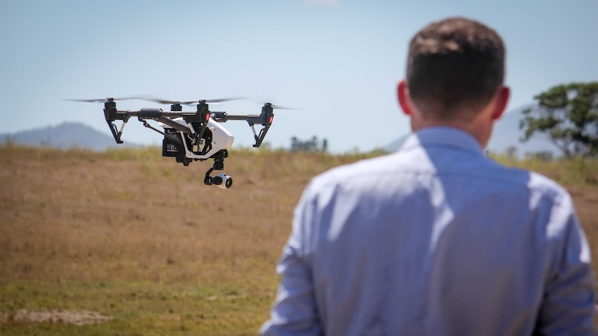 A drone being used on a Rockhampton cattle property