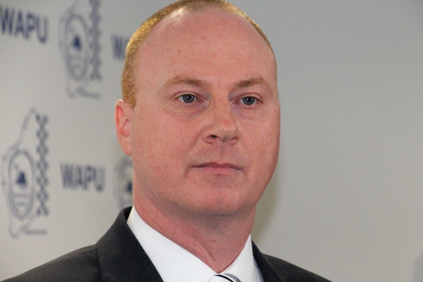 A tight head and shoulders shot of WA Police Union president George Tilbury.