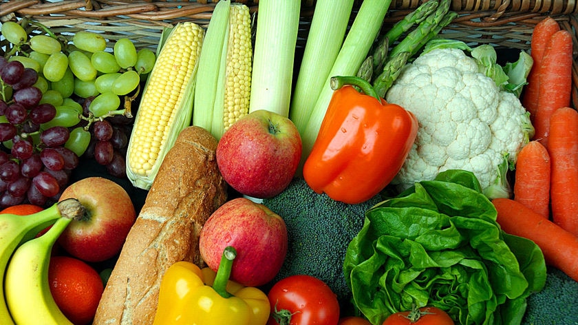 Basket of fruit and vegetables