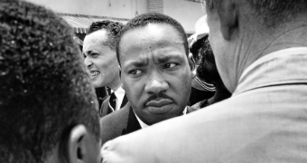 Martin Luther King in the crowd.