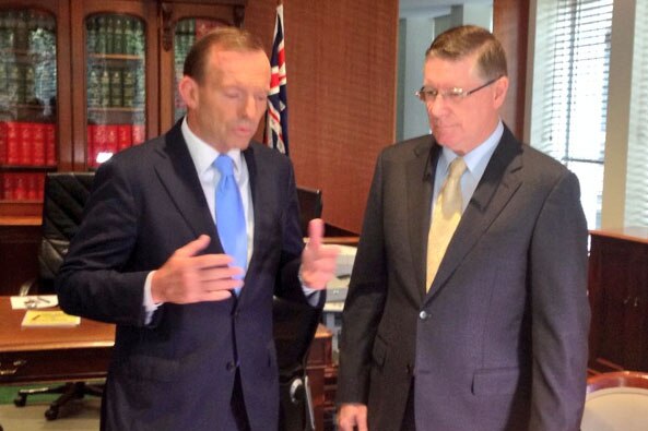 Prime Minister Tony Abbott meeting Victorian Premier Denis Napthine in Melbourne