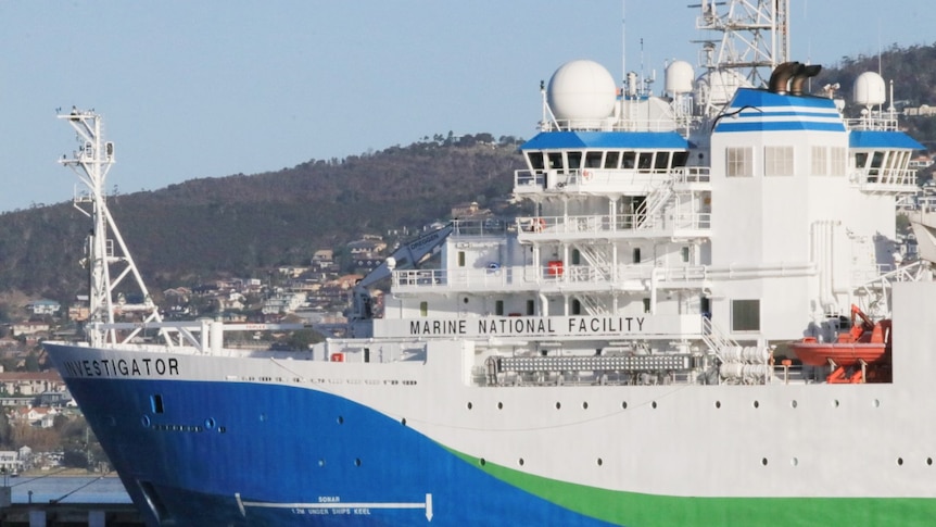 RV Investigator docked in Hobart