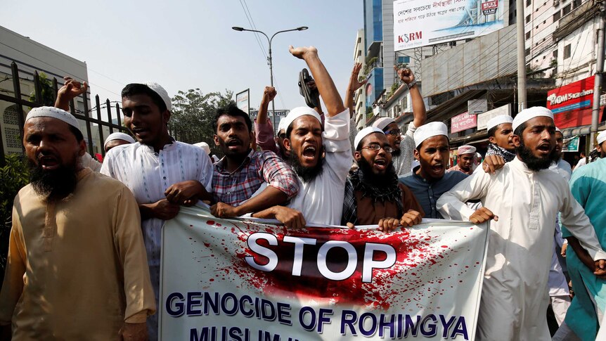 Protests in Bangladesh over the treatment of Rohingya Muslims in Myanmar
