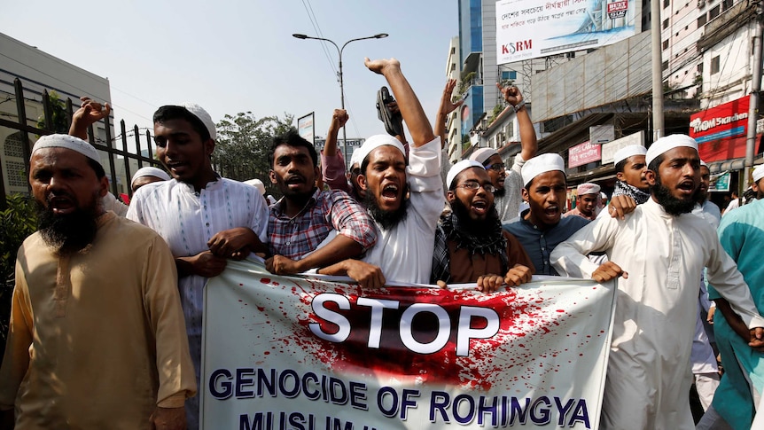 Protests in Bangladesh over the treatment of Rohingya Muslims in Myanmar