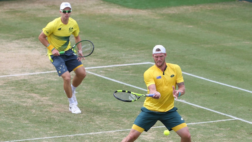 Sam Groth and John Peers in the Davis Cup doubles