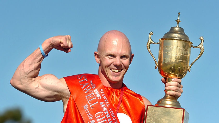 Nathan Allen... after winning the Stawell Gift foot race in 2007. (File photo)
