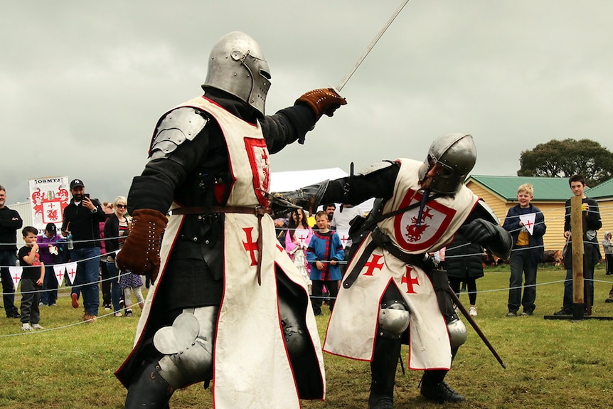 Sword fighting at the Tasmania Medieval Festival