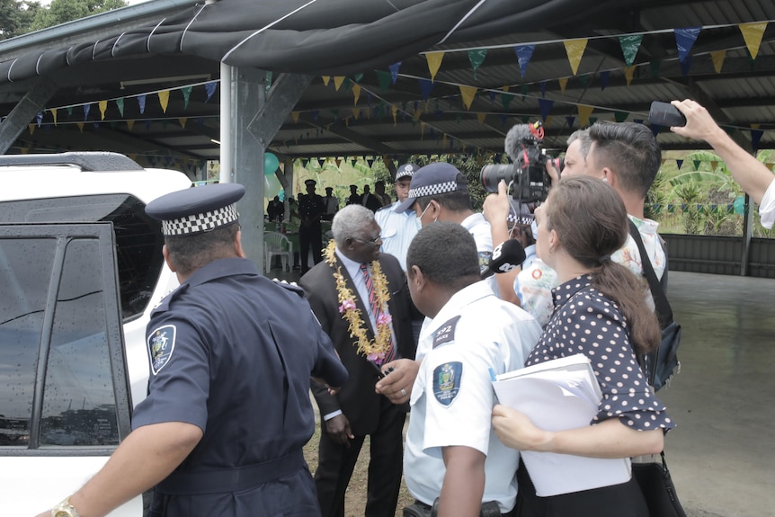 The local police force blocked the ABC from speaking to the prime minister.  