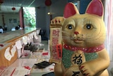Every Chinese restaurant business has a good luck money cat.