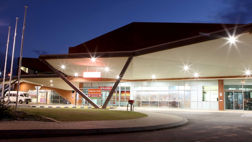 Geraldton emergency section lit up at night
