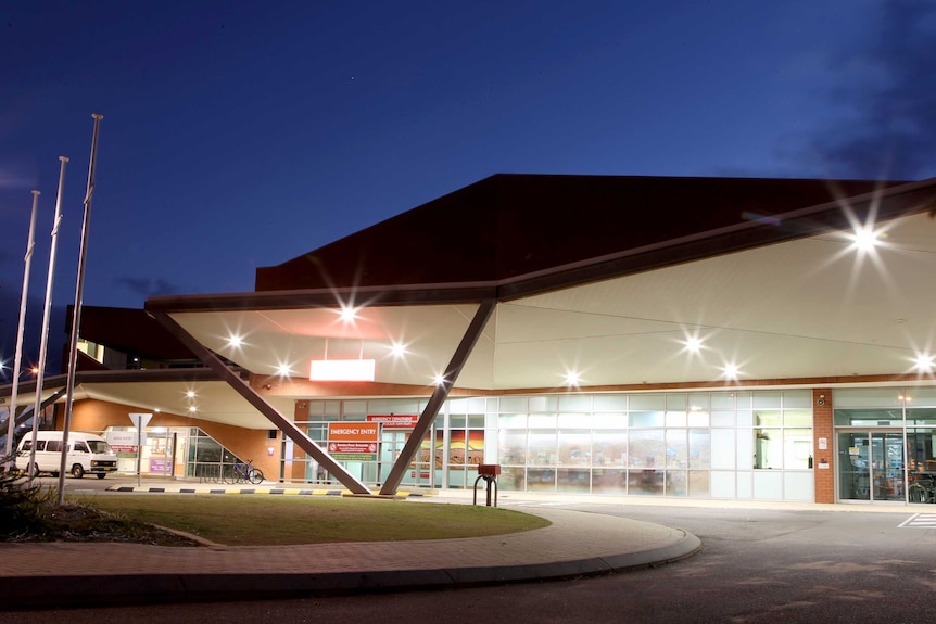 Geraldton emergency section lit up at night
