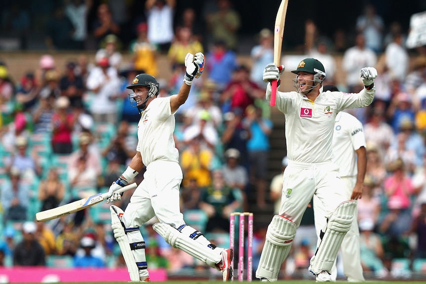 Michael Clarke brings up his maiden Test double century.