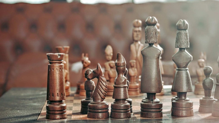 Wooden chess board game