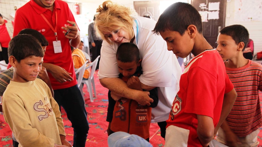 A UNICEF child friendly space in the Za'atari refugee camp, northern Jordan.