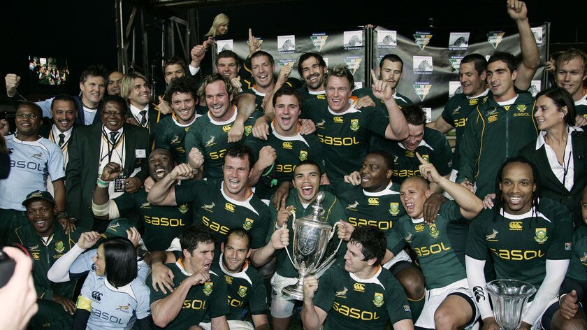 From the cellar: the Springboks have finished last since 2005 but claimed the Tri-Nations trophy this time.