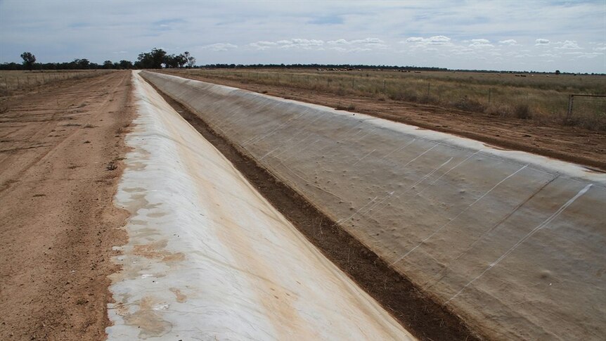 Lined irrigation channel in the Trangie Nevertire Irrigation Scheme