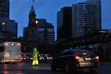 Police direct traffic around the Adelaide CBD