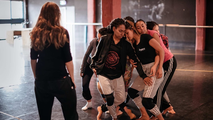 Behind the scenes at a Bangarra Dance Theatre rehearsal for Dark Emu.