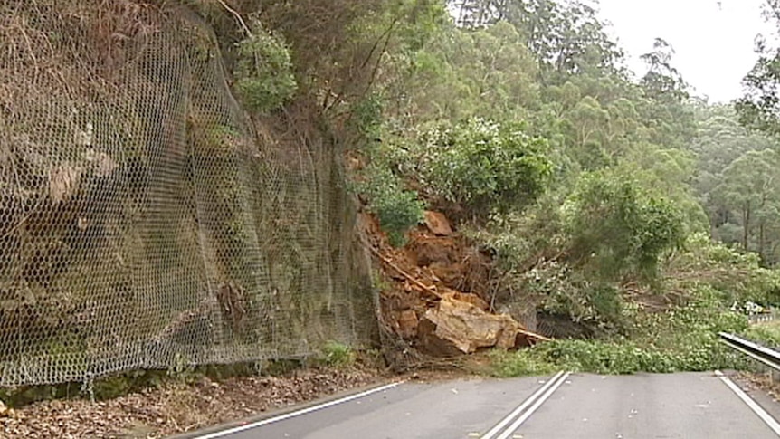 The landslide closed the Kings Highway near Nelligen on Friday afternoon.