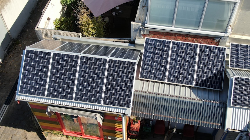 Solar panels on the roof.