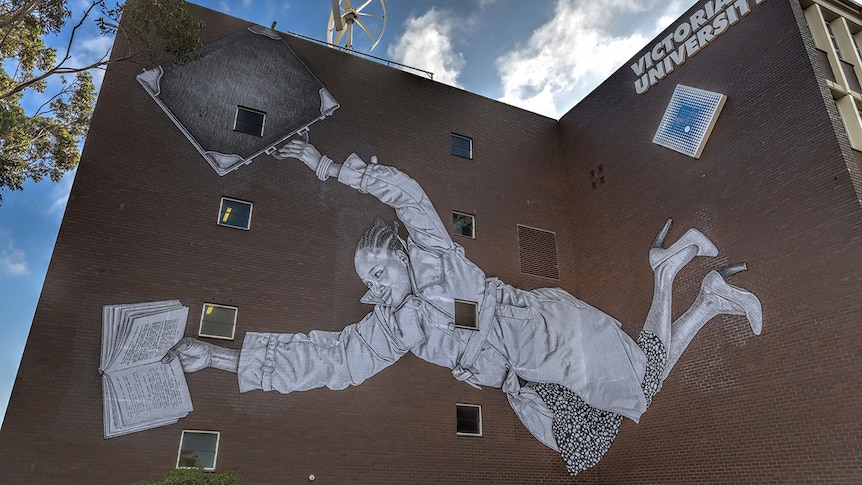 Mural by Baby Guerrilla at Victoria University