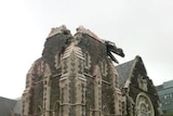 Christchurch Cathedral lies in ruins after an earthquake struck Christchurch