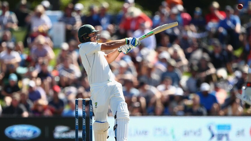Australia's Joe Burns bats on day two in Christchurch