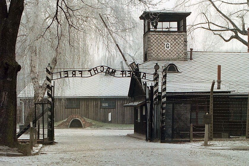 Gates leading into the Auschwitz-Birkenau concentration camp