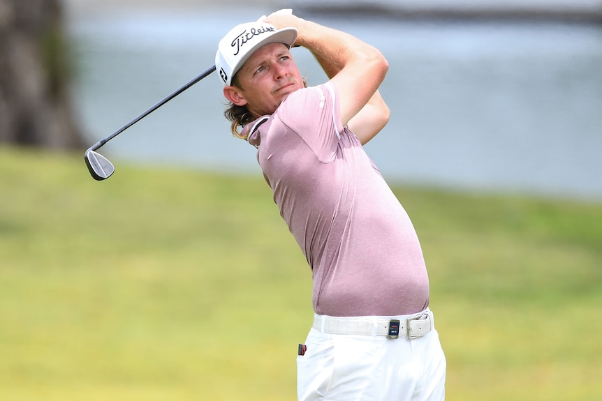 Cameron Smith plays a stroke during the final round of the Australian PGA Championship.